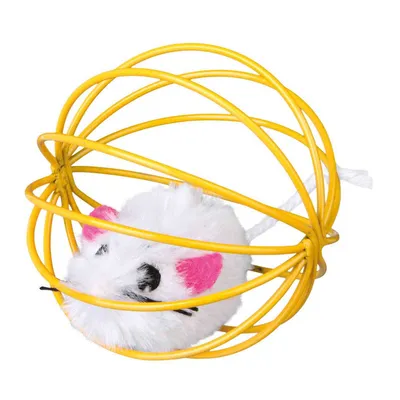 animallparadise - 4 Souris avec balle métal  ø 6 cm, Coloris: aléatoires