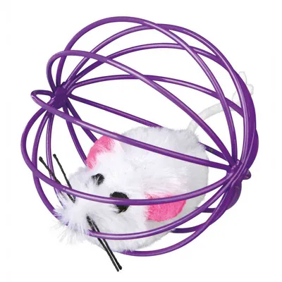 animallparadise - 4 Souris avec balle métal  ø 6 cm, Coloris: aléatoires