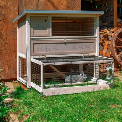 Ferplast Clapier à lapins en bois FSC à deux étages avec RANCH 120 MAX