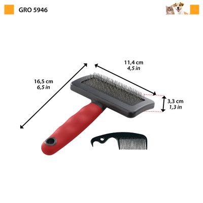Ferplast Brosse à carder pour chiens à poil moyen et long GRO 5946 LARGE