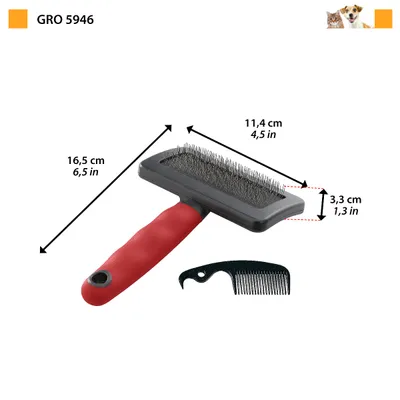 Ferplast Brosse à carder pour chiens à poil moyen et long GRO 5946 LARGE