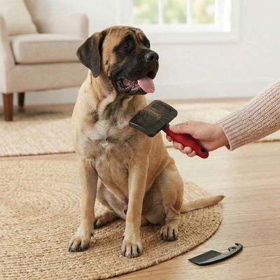 Ferplast Brosse à carder pour chiens à poil moyen et long GRO 5946 LARGE