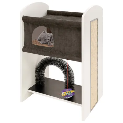 Ferplast Mobilier pour chats avec maison, espace ludique et LEO