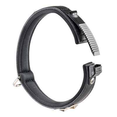 Ferplast Halsband aus schwarzem Naturleder mit Nieten und GIOTTO LUXOR