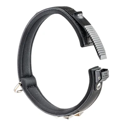 Ferplast Halsband aus schwarzem Naturleder mit Nieten und GIOTTO LUXOR