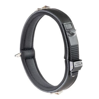 Ferplast Collier en cuir noir naturel avec clous et GIOTTO LUXOR