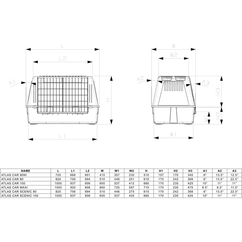 Ferplast Transport pour chiens pour des voyages en voiture. ATLAS CAR