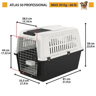 Ferplast Panier de transport pour chiens de taille moyenne ATLAS 50-60