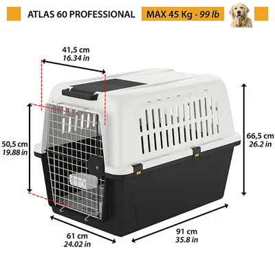 Ferplast Panier de transport pour chiens de taille grande. ATLAS 50-60