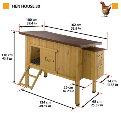 Ferplast Poulailler en pin nordique FSC HEN HOUSE 30