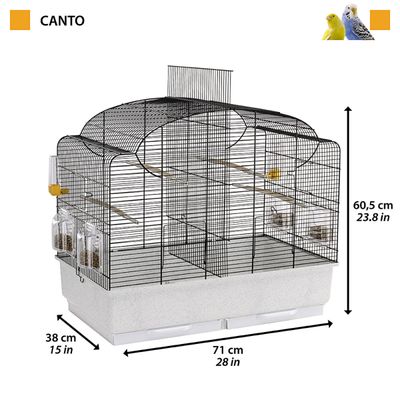 Ferplast Cage à oiseaux avec séparateur Canto 71x38x60,5 cm 52501217
