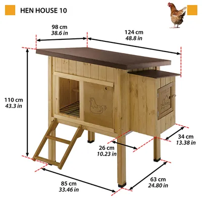 Ferplast Maisonnette pour poules en bois de pin nordique HEN HOUSE 10