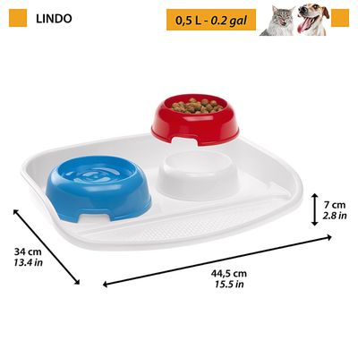 Ferplast Plateau en plastique avec écuelle Party - 2 LINDO
