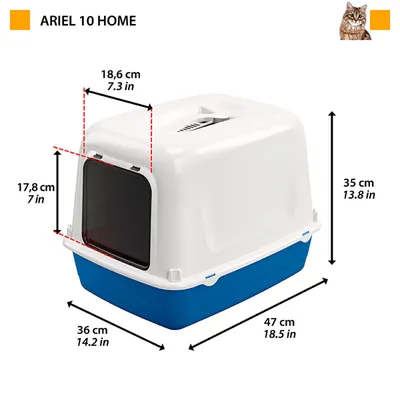 Ferplast Maison de toilette pour chats avec fond équipé ARIEL 10 HOME
