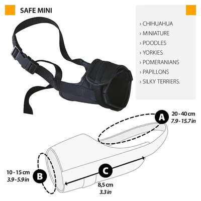 Ferplast Muselière réglable pour chiens avec rembourrage SAFE