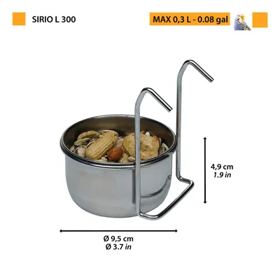 Ferplast Bol en acier inoxydable pour perroquets et SIRIO