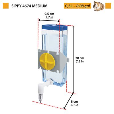 Ferplast Abreuvoir pour cochons d'inde et rat SIPPY 4674
