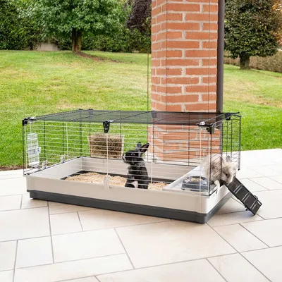 Cage pour Lapins Krolik L/XL Maison de Lapins Animaux Multicolore