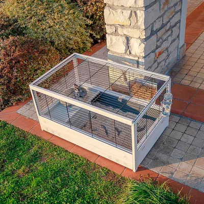 Cage pour Lapins Clapier Maison Rongeurs Intérieur Multi-taille