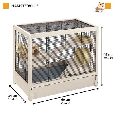 Ferplast Cage en bois FSC pour hamsters et souris HAMSTERVILLE