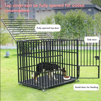 Cage d'intérieur trois portes BINGOPAW pour chien sur roulette