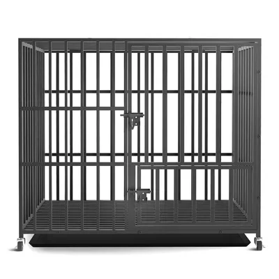 Cage d'intérieur trois portes BINGOPAW pour chien sur roulette