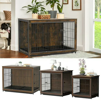 Cage d'intérieur en bois BINGOPAW pour chien Jusqu’à 20 kg