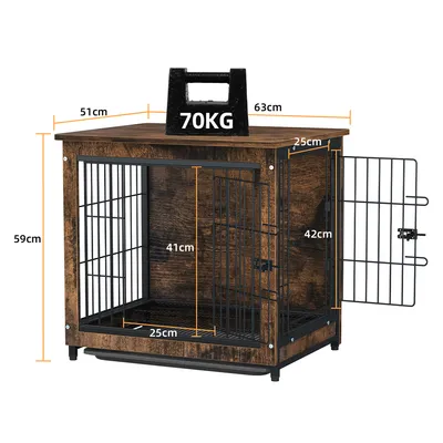 Cage d'intérieur en bois BINGOPAW pour chien Jusqu’à 20 kg