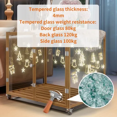 Cage Chien Transparent caisse pour Animaux à Roulette avec 2 Porte