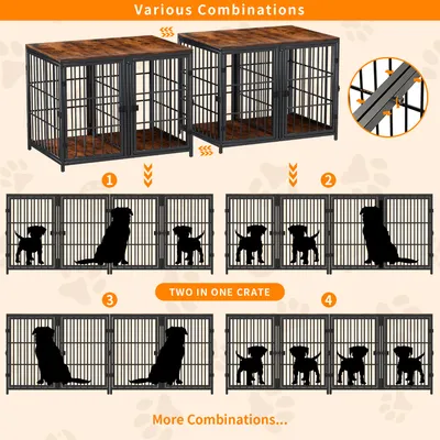 Cage d'intérieur quatre portes BINGOPAW avec Diviseur Amovible pour Chien