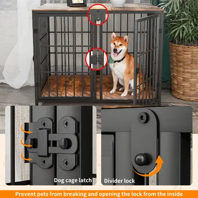 Cage d'intérieur quatre portes BINGOPAW avec Diviseur Amovible pour Chien