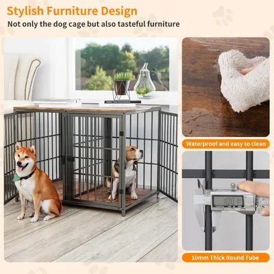 Cage d'intérieur quatre portes BINGOPAW avec Diviseur Amovible pour Chien