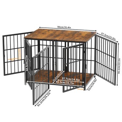 Cage d'intérieur quatre portes BINGOPAW avec Diviseur Amovible pour Chien