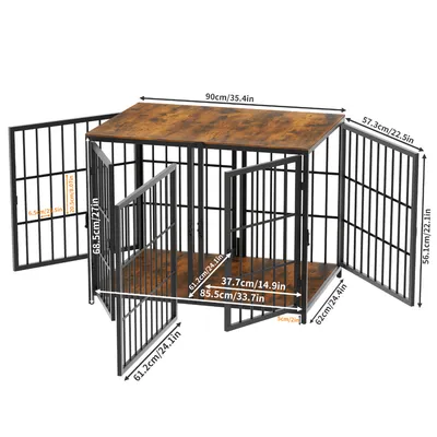 Cage d'intérieur quatre portes BINGOPAW avec Diviseur Amovible pour Chien