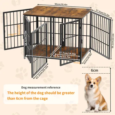 Cage d'intérieur quatre portes BINGOPAW avec Diviseur Amovible pour Chien