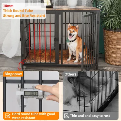 Cage d'intérieur quatre portes BINGOPAW avec Diviseur Amovible pour Chien