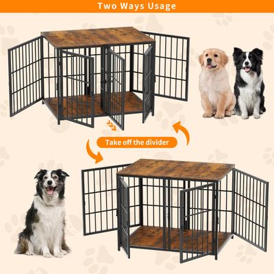 Cage d'intérieur quatre portes BINGOPAW avec Diviseur Amovible pour Chien