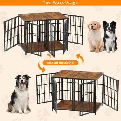 Cage d'intérieur quatre portes BINGOPAW avec Diviseur Amovible pour Chien