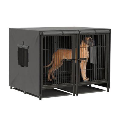 Cage d'intérieur deux portes BINGOPAW avec housse pour chien