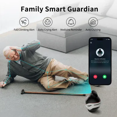 EBO X: Familien‑Sicherheitsroboter kabellos, KI‑gesteuert & mit Sturzalarm EBO X: Familien‑Sicherheitsroboter kabellos, KI‑gesteuert & mit Sturzalarm