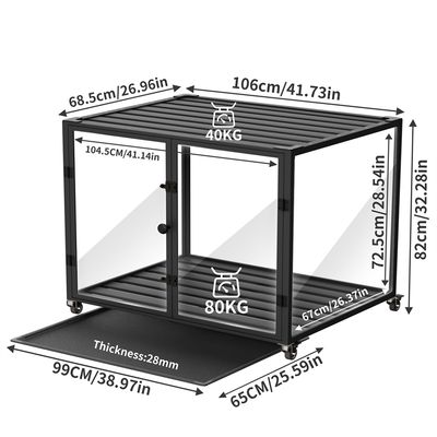Cage Chien Transparent caisse pour Animaux à Roulette avec 2 Porte