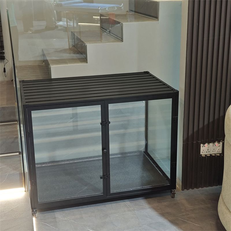 Cage Chien Transparent caisse pour Animaux à Roulette avec 2 Porte