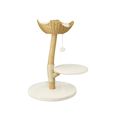 BINGOPAW Arbre à chat en Bois Naturel Living La Tour