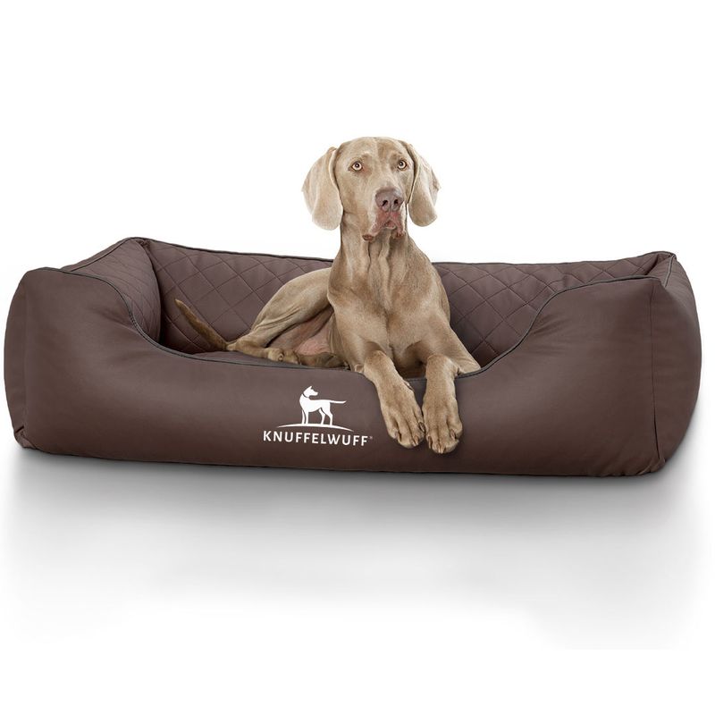 Knuffelwuff Orthopädisches Hundebett Madison laser-gestepptem Kunstleder