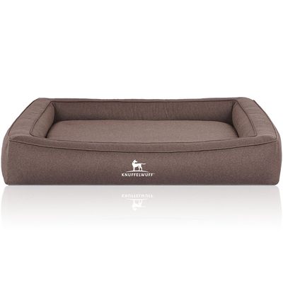 Knuffelwuff Orthopädisches Hundebett aus Velours mit Handwebcharakter Yukon