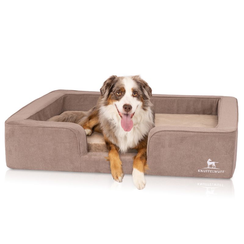 Knuffelwuff orthopädisches Hundebett mit Wendekissen aus Velours Bellamy