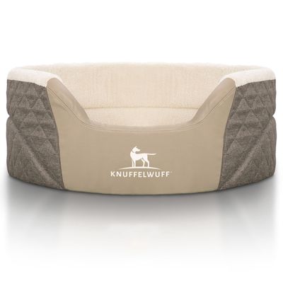 Knuffelwuff Orthopädisches Hundebett Lena aus Velours und Kunstleder