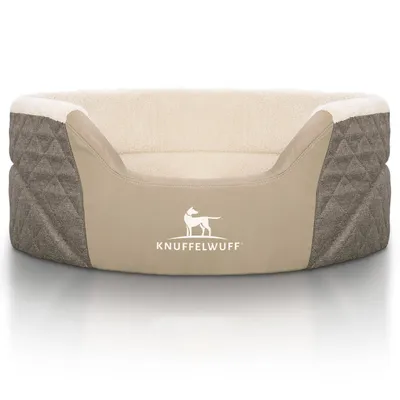 Knuffelwuff Orthopädisches Hundebett Lena aus Velours und Kunstleder