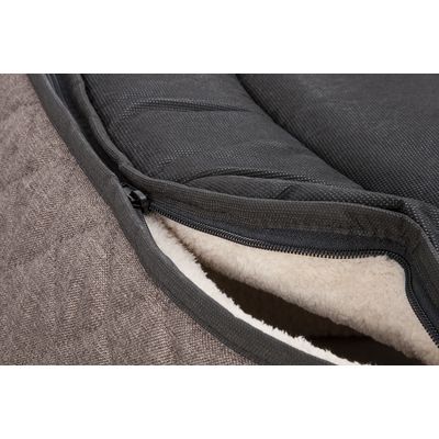 Knuffelwuff Orthopädisches Hundebett Lena aus Velours und Kunstleder