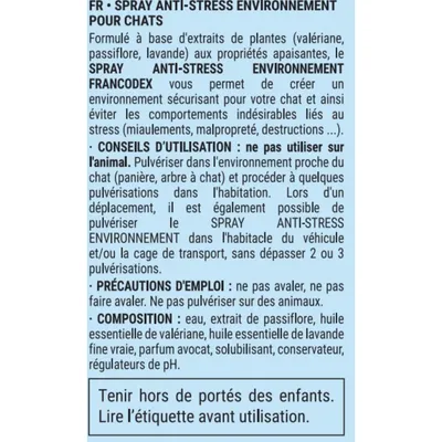 Spray Anti-Stress Environnement Pour Chatons et Chats 100 ml